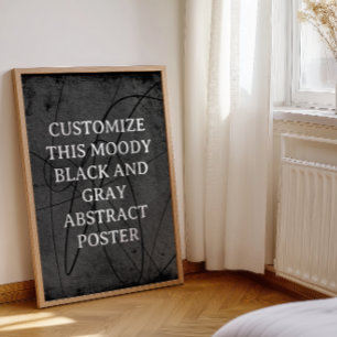 Poster Moody Arrière - plan Custom Sign Black Grey Abstra