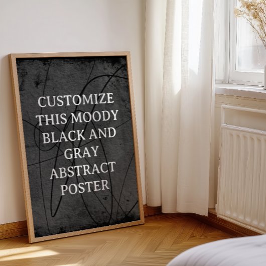 Poster Moody Arrière - plan Custom Sign Black Grey Abstra
