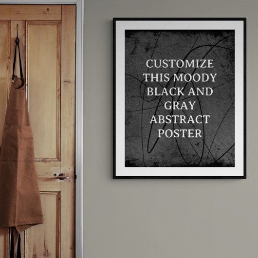 Poster Moody Arrière - plan Custom Sign Black Grey Abstra
