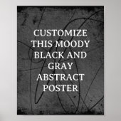 Poster Moody Arrière - plan Custom Sign Black Grey Abstra (Devant)