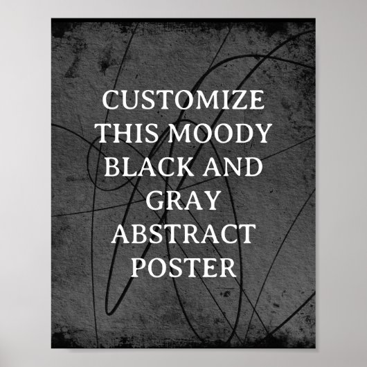 Poster Moody Arrière - plan Custom Sign Black Grey Abstra (Devant)