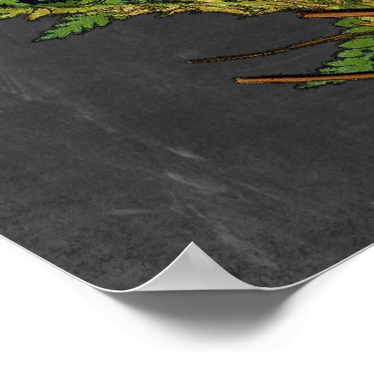 Poster Moody Art Fern avec Arrière - plan Chalkboard no 8 (Coin)