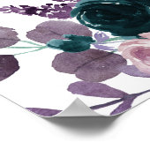 Poster Moody Boho | Eggplant mauve Quinceanera Florale (Coin)