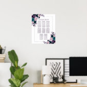 Poster Moody Boho | Eggplant Purple Floral Wreath Siège (Bureau à domicile)