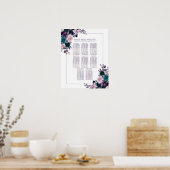 Poster Moody Boho | Eggplant Purple Floral Wreath Siège (Cuisine)