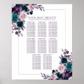 Poster Moody Boho | Eggplant Purple Floral Wreath Siège (Devant)