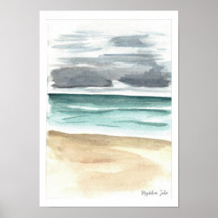 Poster Moody Clouds au-dessus de la mer
