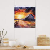 Poster Moody Farm Sunset (Cuisine)