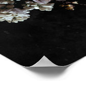 Poster Moody foncé Pastel Opulent Floral Noir Bienvenue (Coin)