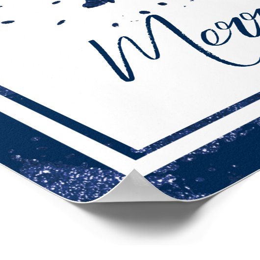 Poster Moody Joyeux Noël | Classy Dark Navy Blue Tree (Coin)