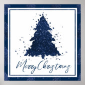 Poster Moody Joyeux Noël | Classy Dark Navy Blue Tree (Devant)