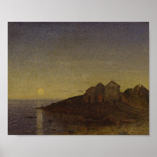 Poster Moody Moonlit Bay Art (Devant)