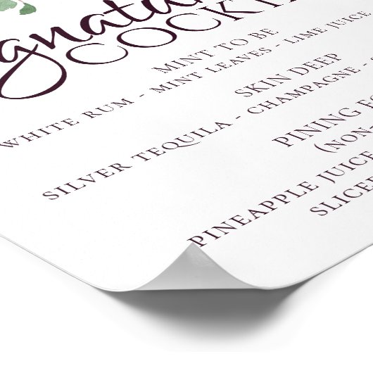 Poster Moody Passion | Boissons Signature Dramatiques Vio (Coin)