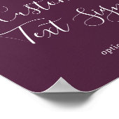 Poster Moody Plum Purple Cards & Gifts Custom Text Sign (Coin)