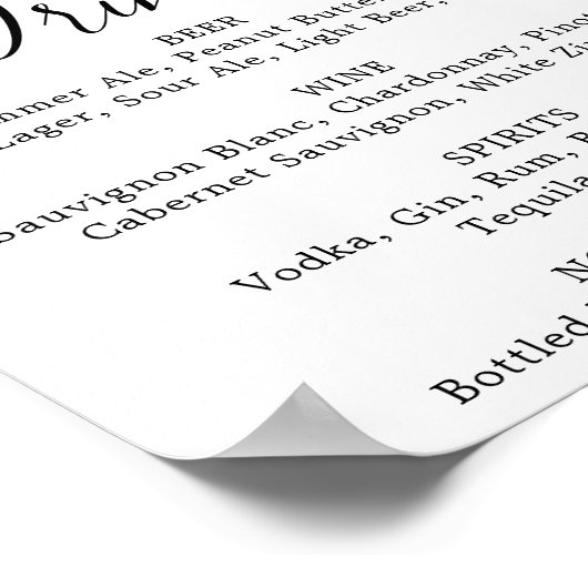 Poster Moody Purple Blooms Mariage Boissons Menu Signer (Coin)