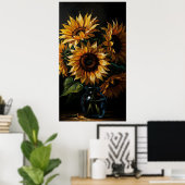 Poster Moody Sunflower Art - Floral (Bureau à domicile)