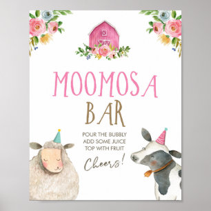 Poster Moomosa Bar Mimosa Farm Animaux Barniard Anniversa