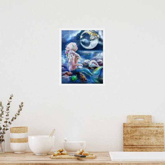 Poster Moon and Mermaid (Cuisine)