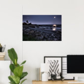 Poster Moon Lit White Point Beach art (Bureau à domicile)
