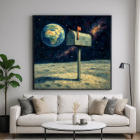 Moon Mailbox - Pastel Peinture Style Art