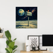 Poster Moon Mailbox - Pastel Peinture Style Art (Bureau à domicile)