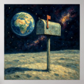 Poster Moon Mailbox - Pastel Peinture Style Art (Devant)