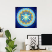 Poster Moon Merkaba Mandala (Bureau à domicile)