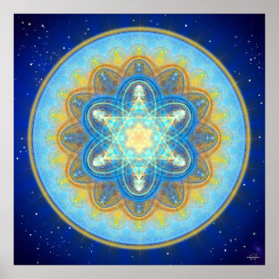 Poster Moon Merkaba Mandala