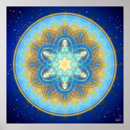Poster Moon Merkaba Mandala (Devant)