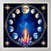 Poster Moon Phases Crystal Cosmos (Devant)