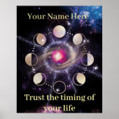 Poster Moon Phases Sacred Geometry Wall Art (Devant)