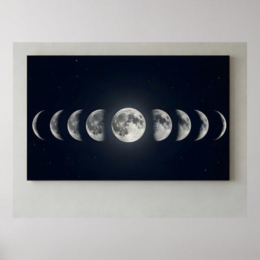 Poster Moon Phases Wall Art Canvas Print (Devant)