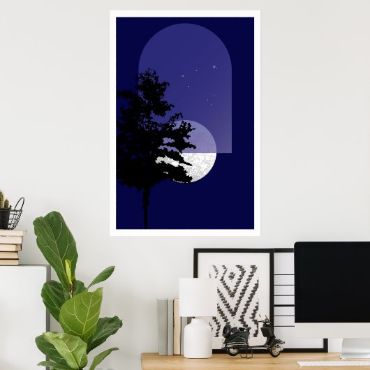 Poster Moon Print, Moderne Boho Wall Art, (Bureau à domicile)