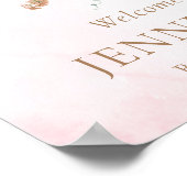 Poster Moon rose fille Baby shower Bienvenue (Coin)