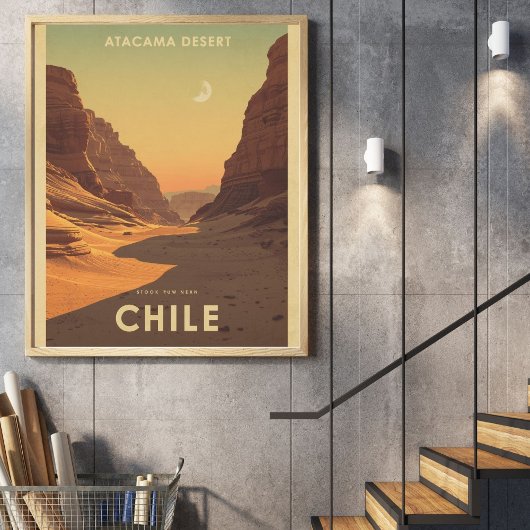 Poster Moon Valley Magic – Vintage Atacama Desert 