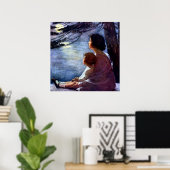 Poster "Moonbeams" de Jessie Willcox Smith (Bureau à domicile)