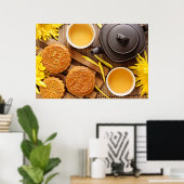 Poster Mooncake et thé, chinois mi-automne festival 2 (Bureau à domicile)