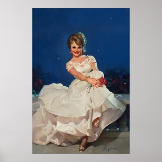 Poster Moonlight and Roses 1965 Vintage Style Elvgren (Devant)