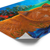 Poster Moonlight Orange Tabby Cat Art (Coin)