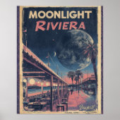 Poster Moonlight Riviera  Lunar Fantasy Seaside Boardwalk (Devant)