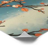 Poster - Moonlit Bird on Blossom Branch (Coin)