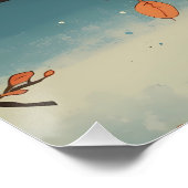 Poster - Moonlit Bird on Blossom Branch (Coin)