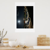 Poster Moonlit Boats (Cuisine)