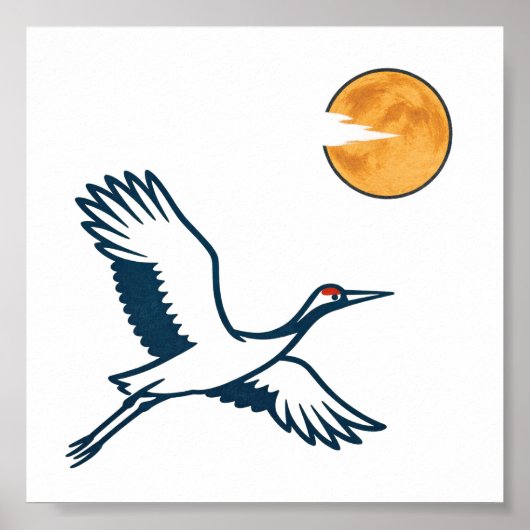 Poster Moonlit Crane (Devant)