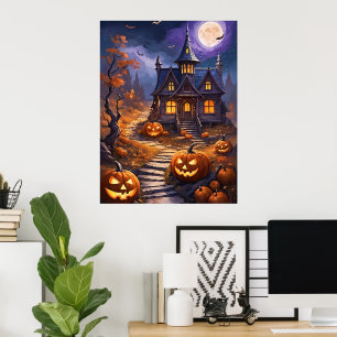 Poster Moonlit Haunt : Un Imaginaire d'Halloween