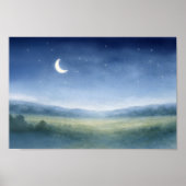Poster Moonlit Meadow Nursery Wall Art (Devant)