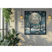 Poster Moonlit Nordic Forest, personnalisable