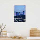 Poster Moonlit Nubble Lighthouse Standard Premium Canvas (Cuisine)