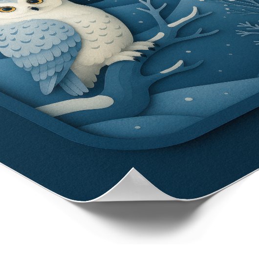 Poster Moonlit Owl in Snowy Forest (Coin)