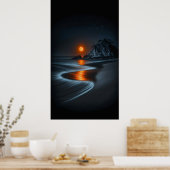 Poster Moonlit Path: Beach Solitude (Cuisine)